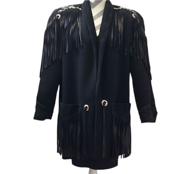 Alan Michael USA suede & leather fringe jacket - Picture 1 of 8